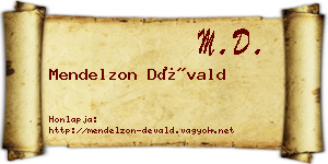 Mendelzon Dévald névjegykártya
